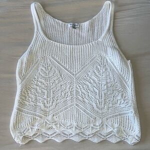 Crocheted white tank top